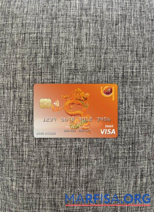 Downloadable Bhutan Druk PNB bank visa card photolook front example